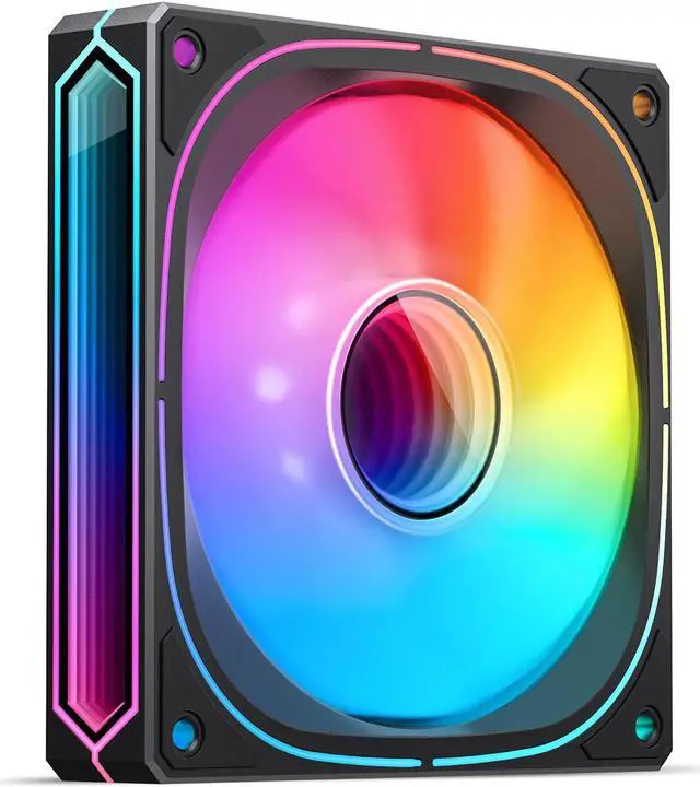Alt view image 3 of 7 - JONSBO FR-505BR (Reverse) 3 PACK 120mm Case Fan, Reverse Blade, H25MM ARGB Infinity Mirror Series,3 Sides ARGB lighting along with the Front ARGB ,Lower noise level,3pcs in Pack, Black