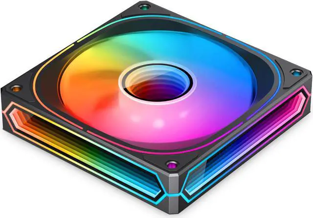 Alt view image 5 of 7 - JONSBO FR-505BR (Reverse) 3 PACK 120mm Case Fan, Reverse Blade, H25MM ARGB Infinity Mirror Series,3 Sides ARGB lighting along with the Front ARGB ,Lower noise level,3pcs in Pack, Black