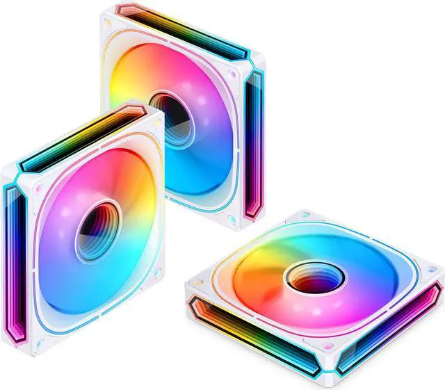 Main image of JONSBO FR-505W (Positive) 3 PACK, Positive Blade,120mm Case Fan, H25MM ARGB Infinity Mirror Series,3 Sides ARGB lighting along with the Front ARGB ,Lower noise level,3pcs in Pack,White