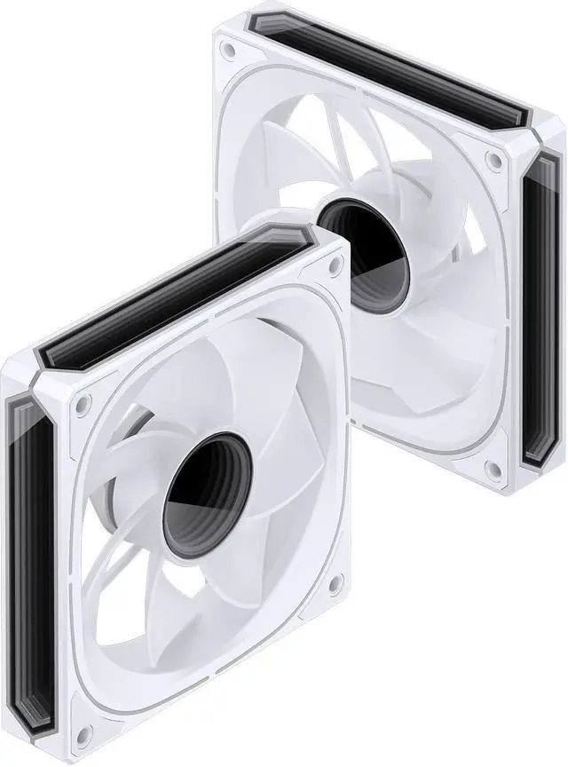 Alt view image 2 of 7 - JONSBO FR-505WR (Reverse) 3 PACK, 120mm Case Fan, Reverse Blade, H25MM ARGB Infinity Mirror Series,3 Sides ARGB lighting along with the Front ARGB ,Lower noise level,3pcs in Pack, White