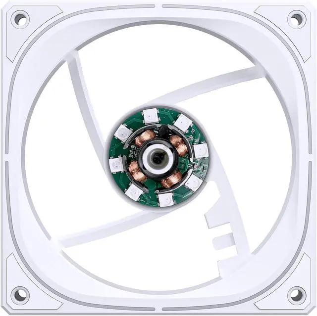 Alt view image 7 of 7 - JONSBO FR-505WR (Reverse) 3 PACK, 120mm Case Fan, Reverse Blade, H25MM ARGB Infinity Mirror Series,3 Sides ARGB lighting along with the Front ARGB ,Lower noise level,3pcs in Pack, White