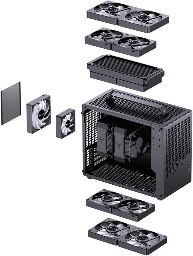 Alt view image 7 of 7 - JONSPLUS Z20 BLACK Micro-ATX Computer Case,with Detachable Carrying handle , Mini Size, High-performance Hardware Compatible, Support 240AIO, H160mm Cooler, Black