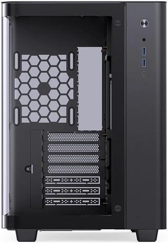 Alt view image 5 of 7 - JONSBO TK-3 BLACK One-piece Curved Glass Case, One-piece Curved Glass, Support BTF MB/Dual 360 AIO/ATX PSU/40Series GPU, with 10 Fan Positions, 270 Degree Side View Display,Column-less,Black