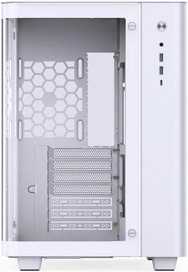 Alt view image 5 of 7 - JONSBO TK-3 WHITE One-piece Curved Glass ATX Case, Separated Cabinet Case, Support BTF MB/Dual 360 AIO/ATX PSU/40Series GPU, with 10 Fan Positions, 270 Degree Side View Display,Column-less,White