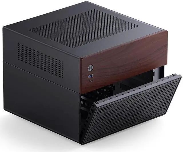Alt view image 4 of 7 - JONSBO N4 BLACK NAS mini Chassis, Walnut Wood, 8-Drive Bay/6*3.5 "HDD (4 hot-swap,2 non hot-swap), 2*2.5SSD,Micro ATX/ITX Case, USB3.2Gen2Type-C, 1x120mm Fan built-in, Black