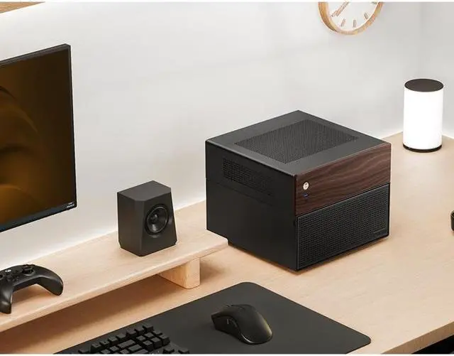 Alt view image 7 of 7 - JONSBO N4 BLACK NAS mini Chassis, Walnut Wood, 8-Drive Bay/6*3.5 "HDD (4 hot-swap,2 non hot-swap), 2*2.5SSD,Micro ATX/ITX Case, USB3.2Gen2Type-C, 1x120mm Fan built-in, Black