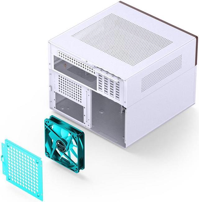 Alt view image 4 of 7 - JONSBO N4 WHITE NAS mini Chassis, Walnut Wood, 8-Drive Bay/6*3.5 "HDD (4 hot-swap,2 non hot-swap), 2*2.5SSD,Micro ATX/ITX Case, USB3.2Gen2Type-C, 1x120mm Fan built-in, White
