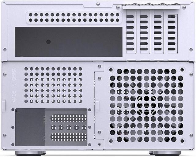 Alt view image 6 of 7 - JONSBO N4 WHITE NAS mini Chassis, Walnut Wood, 8-Drive Bay/6*3.5 "HDD (4 hot-swap,2 non hot-swap), 2*2.5SSD,Micro ATX/ITX Case, USB3.2Gen2Type-C, 1x120mm Fan built-in, White