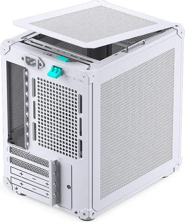 Alt view image 5 of 7 - JONSBO C6-ITX WHITE ITX Handled Mesh PC Case, Simple Compact Desktop ITX Chassis, SP MB ITX/MINI-DTX, ATX Power Bite (L140mm Max.), SP 170mm Tower Cooler,3 Fan positions, Tool-free Open Case, White