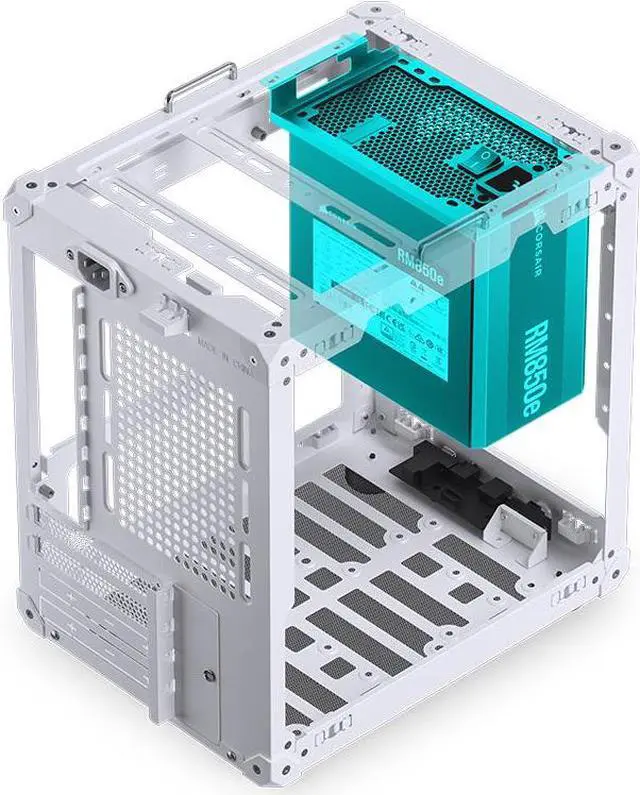 Alt view image 6 of 7 - JONSBO C6-ITX WHITE ITX Handled Mesh PC Case, Simple Compact Desktop ITX Chassis, SP MB ITX/MINI-DTX, ATX Power Bite (L140mm Max.), SP 170mm Tower Cooler,3 Fan positions, Tool-free Open Case, White