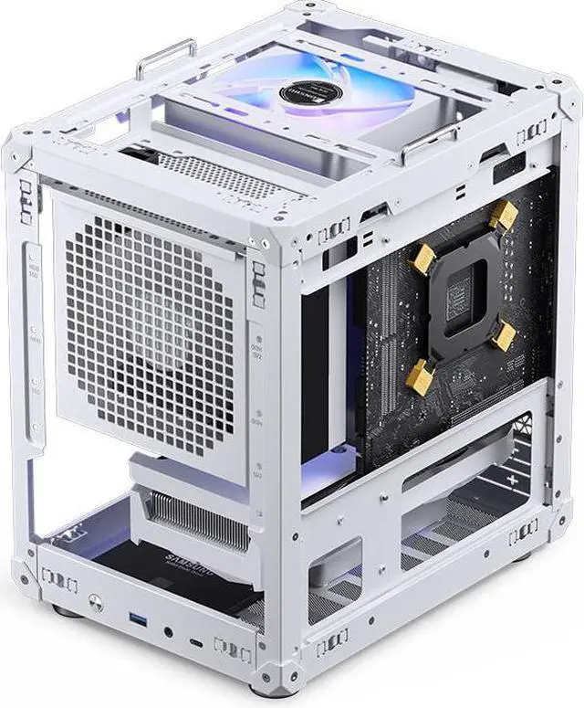 JONSBO C6-ITX WHITE ITX Handled Mesh PC Case, Simple Compact