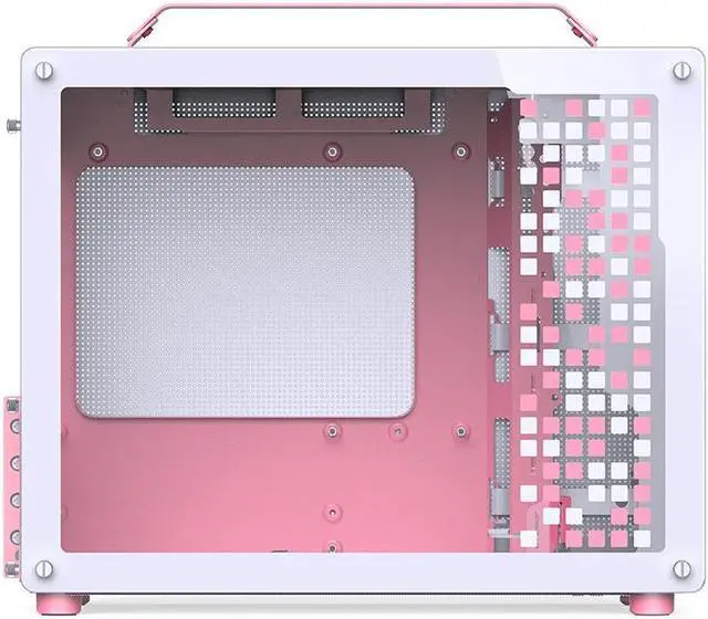 Alt view image 2 of 7 - JONSPLUS Z20 PINK/WHITE Micro-ATX Computer Case,with Detachable Carrying handle , Mini Size, High-performance Hardware Compatible, Support 240AIO, H160mm Cooler,  Pink/White