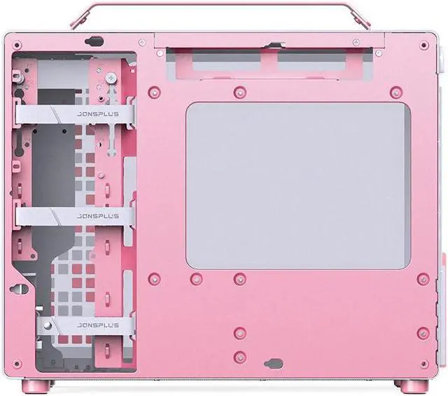 Alt view image 5 of 7 - JONSPLUS Z20 PINK/WHITE Micro-ATX Computer Case,with Detachable Carrying handle , Mini Size, High-performance Hardware Compatible, Support 240AIO, H160mm Cooler,  Pink/White