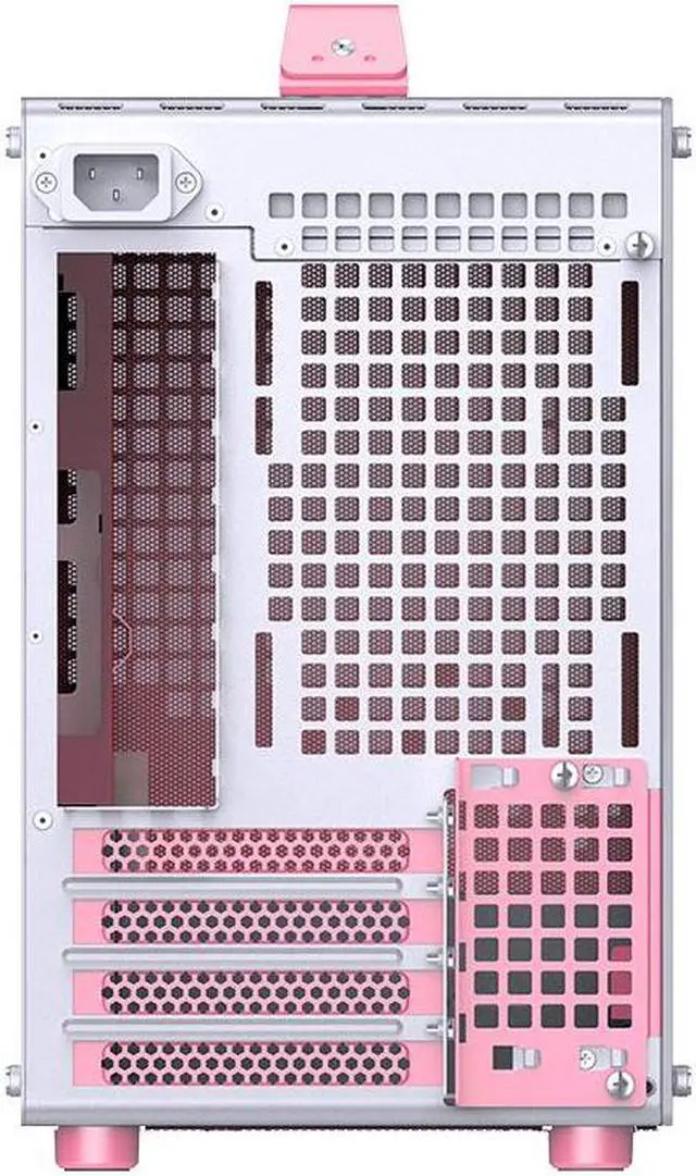Alt view image 6 of 7 - JONSPLUS Z20 PINK/WHITE Micro-ATX Computer Case,with Detachable Carrying handle , Mini Size, High-performance Hardware Compatible, Support 240AIO, H160mm Cooler,  Pink/White