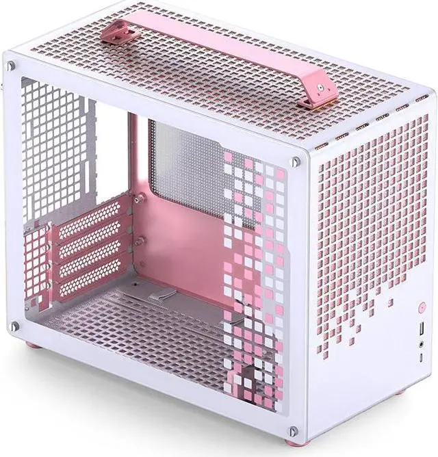 Main image of JONSPLUS Z20 PINK/WHITE Micro-ATX Computer Case,with Detachable Carrying handle , Mini Size, High-performance Hardware Compatible, Support 240AIO, H160mm Cooler,  Pink/White