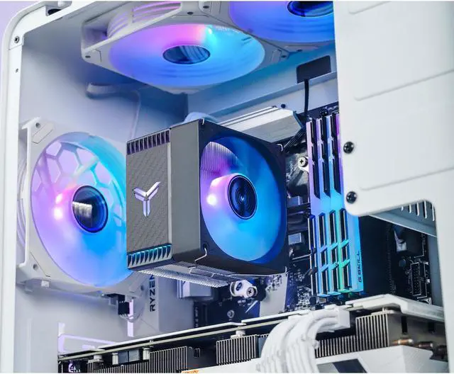 Alt view image 7 of 7 - JONSBO CR1400 EVO ARGB CPU Cooler,Silent Series Mini CPU Cooler,H130mm,Air Cooling Tower Radiator,Desktop PC AM4/AM5 heatsink,4 Copper Heatpipes for AMD/Intel LGA1700, 92mm ARGB Fan,Lighting Top,Black