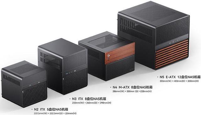 Alt view image 7 of 7 - JONSBO N5 NAS Pc Case, 12HDD+4SSD Drive bay GPU HP Host, Supports Max. 4 GPU,E-ATX(330mm) MB/ATX PSU Supports, With 3 Fans Built-in, 8 Slots PCI, Solid Wood  Veneer Computer Case,Home Server, Black
