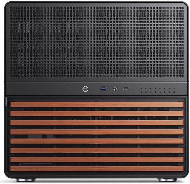 Alt view image 3 of 7 - JONSBO N5 NAS Pc Case, 12HDD+4SSD Drive bay GPU HP Host, Supports Max. 4 GPU,E-ATX(330mm) MB/ATX PSU Supports, With 3 Fans Built-in, 8 Slots PCI, Solid Wood  Veneer Computer Case,Home Server, Black