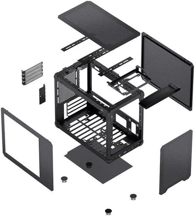 Alt view image 5 of 7 - JONSBO C6 MAX BLACK Micro ATX PC Case,Handled Mesh Chassis,1-Side Penetration, Simple Compact Desktop computer case, ATX Power Bite (L220mm Max.),Support 170mm CPU Cooler,Panels Tool-free Open,Black