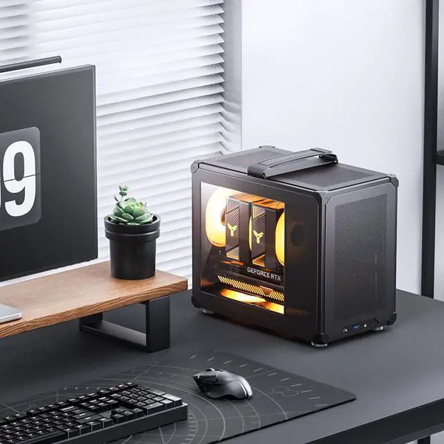 Alt view image 7 of 7 - JONSBO C6 MAX BLACK Micro ATX PC Case,Handled Mesh Chassis,1-Side Penetration, Simple Compact Desktop computer case, ATX Power Bite (L220mm Max.),Support 170mm CPU Cooler,Panels Tool-free Open,Black