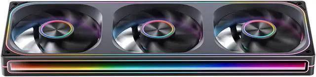 Alt view image 5 of 7 - JONSBO ZA-360B PC Case Fan, All-IN-One Single Frame Unit with 3x120mm ARGB Fans 4 Pin PWM,3Pin ARGB, Silent Computer Fan with 4-Sides Infinity Mirror Fan 2400RPM, Aluminum Nameplate, Black