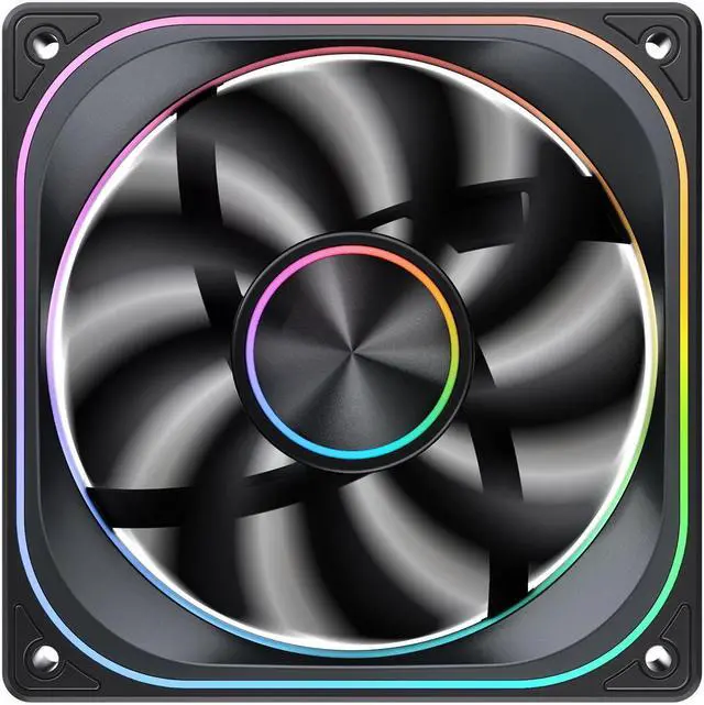 Alt view image 6 of 7 - JONSBO ZA-120BR(Reversed) PC Case Fan, Silent Computer Fan with 4-Sides Infinity Mirror Fan 2400RPM, 3Pin ARGB , 4Pin PWM Integrated M&F Head ,Aluminum Nameplate, Black