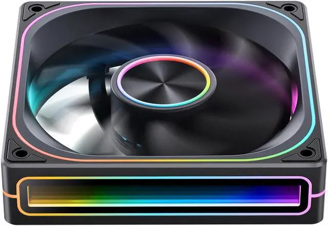 Alt view image 4 of 7 - JONSBO ZA-120BR(Reversed) PC Case Fan, Silent Computer Fan with 4-Sides Infinity Mirror Fan 2400RPM, 3Pin ARGB , 4Pin PWM Integrated M&F Head ,Aluminum Nameplate, Black