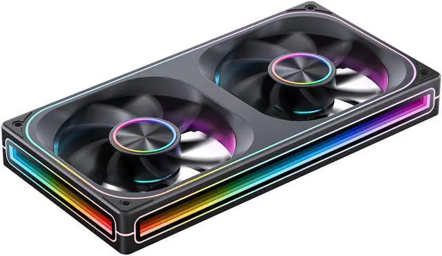Main image of JONSBO ZA-240BR (Reversed) PC Case Fan, All(2)-IN-One, Single Frame Unit with 2x120mm ARGB Fans,4Pin PWM,3Pin ARGB,Silent Computer Fan with 4-Sides Infinity Mirror Fan 2400RPM,Aluminum Nameplate,Black