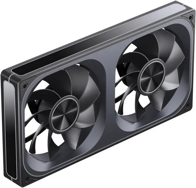 Alt view image 5 of 7 - JONSBO ZA-240BR (Reversed) PC Case Fan, All(2)-IN-One, Single Frame Unit with 2x120mm ARGB Fans,4Pin PWM,3Pin ARGB,Silent Computer Fan with 4-Sides Infinity Mirror Fan 2400RPM,Aluminum Nameplate,Black