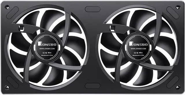 Alt view image 6 of 7 - JONSBO ZA-240BR (Reversed) PC Case Fan, All(2)-IN-One, Single Frame Unit with 2x120mm ARGB Fans,4Pin PWM,3Pin ARGB,Silent Computer Fan with 4-Sides Infinity Mirror Fan 2400RPM,Aluminum Nameplate,Black