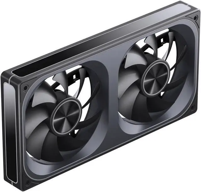 Alt view image 6 of 7 - JONSBO ZA-240B Computer Case Fan, All(2)-IN-One, Single Frame Unit with 2x120mm ARGB Fans, 4 Pin PWM,3Pin ARGB, Silent Computer Fan with 4-Sides Infinity Mirror Fan 2400RPM, Aluminum Nameplate, Black