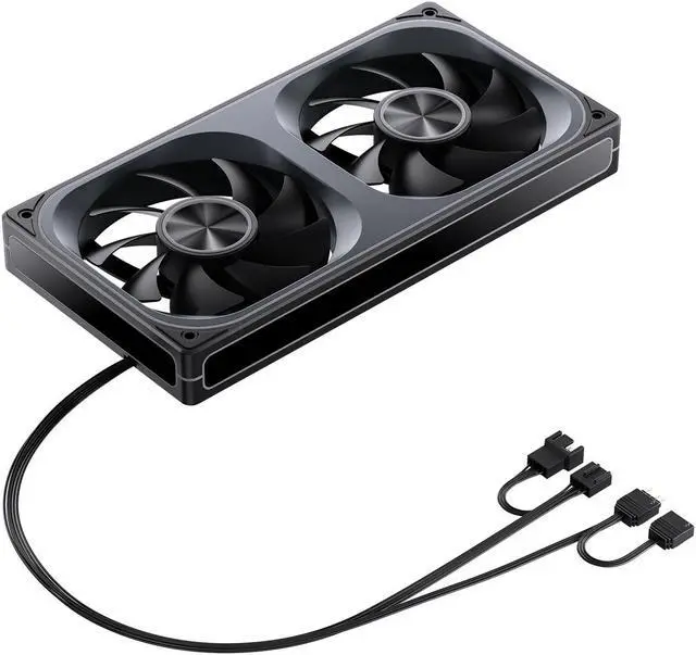 Alt view image 7 of 7 - JONSBO ZA-240B Computer Case Fan, All(2)-IN-One, Single Frame Unit with 2x120mm ARGB Fans, 4 Pin PWM,3Pin ARGB, Silent Computer Fan with 4-Sides Infinity Mirror Fan 2400RPM, Aluminum Nameplate, Black