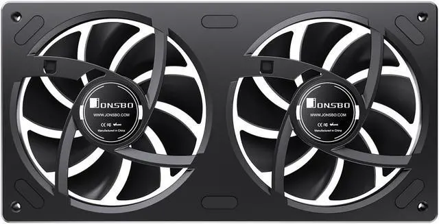 Alt view image 8 of 7 - JONSBO ZA-240B Computer Case Fan, All(2)-IN-One, Single Frame Unit with 2x120mm ARGB Fans, 4 Pin PWM,3Pin ARGB, Silent Computer Fan with 4-Sides Infinity Mirror Fan 2400RPM, Aluminum Nameplate, Black