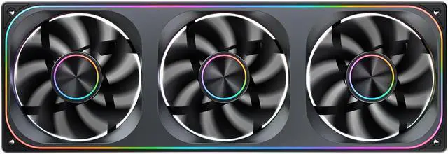 Alt view image 5 of 7 - JONSBO ZA-360BR (Reversed) PC Case Fan,  All-IN-One Single Frame Unit with 3x120mm ARGB Fans 4 Pin PWM 3Pin ARGB, Silent Computer Fan with 4-Sides Infinity Mirror Fan 2400RPM, Aluminum Nameplate,Black