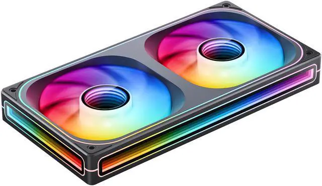 Main image of JONSBO ZB-240BR (Reversed ) PC Case Fan, Silent Computer Fan with Axis & 4-Sides Infinity Mirror, All-IN-One, Single Frame Unit with 2x120mm ARGB Fans, 4 Pin PWM,3Pin ARGB, Fan 2400RPM, Black