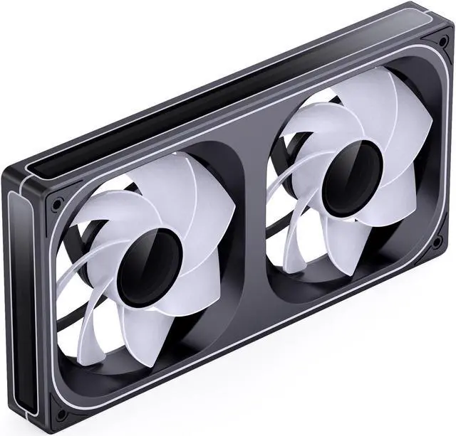 Alt view image 2 of 7 - JONSBO ZB-240BR (Reversed ) PC Case Fan, Silent Computer Fan with Axis & 4-Sides Infinity Mirror, All-IN-One, Single Frame Unit with 2x120mm ARGB Fans, 4 Pin PWM,3Pin ARGB, Fan 2400RPM, Black