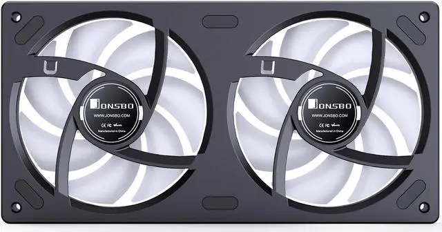 Alt view image 6 of 7 - JONSBO ZB-240BR (Reversed ) PC Case Fan, Silent Computer Fan with Axis & 4-Sides Infinity Mirror, All-IN-One, Single Frame Unit with 2x120mm ARGB Fans, 4 Pin PWM,3Pin ARGB, Fan 2400RPM, Black