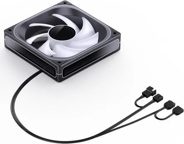 Alt view image 7 of 7 - JONSBO ZB-120B PC Case Fan, Silent Computer Fan with Axis & 4-Sides Infinity Mirror Fan 2400RPM,3Pin ARGB , 4Pin PWM Integrated M&F head,3Pin ARGB, Black