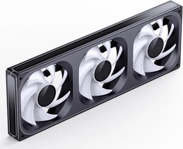 Alt view image 6 of 7 - JONSBO ZB-360B PC Case Fan, Silent Computer Fan with Axis & 4-Sides Infinity Mirror, All-IN-One, Single Frame Unit with 3x120mm ARGB Fans, 4 Pin PWM,3Pin ARGB, Fan 2400RPM, Black