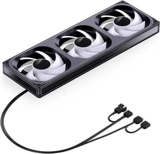 Alt view image 8 of 7 - JONSBO ZB-360B PC Case Fan, Silent Computer Fan with Axis & 4-Sides Infinity Mirror, All-IN-One, Single Frame Unit with 3x120mm ARGB Fans, 4 Pin PWM,3Pin ARGB, Fan 2400RPM, Black