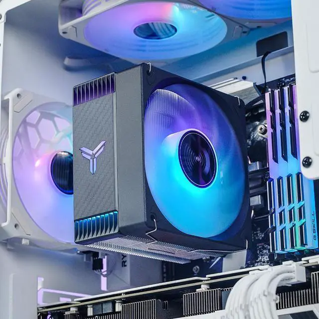 Alt view image 2 of 7 - JONSBO CR1000 MAX ARGB CPU Cooler,Silent Series CPU Fan , Air Cooler H154mm, 6 Copper Heat Pipe Insert Aluminum Fin for AM4/AM5/Intel LGA1700 coole, 120mm PWM ARGB Fan,Top Cover ARGB, D-TDP230W, Black