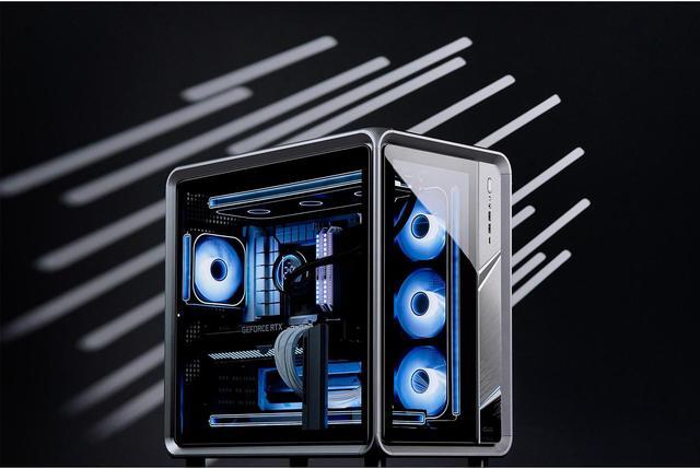 Alt view image 2 of 7 - New JONSBO BO400 ATX Computer Case, Aluminum Frame, SP Back-Connect MB,High Comp PC Case,SP GPU 435mm/PSU 200mm/AIO360x3,3 Sided View,Top Front Interchangeable Glass/Mesh Desktop Display Chassis, Gray