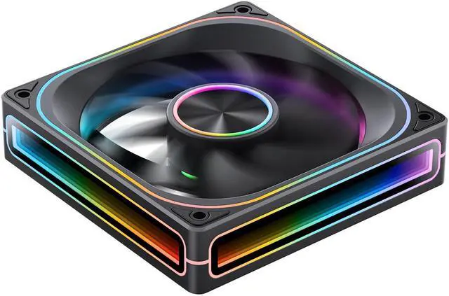 Alt view image 4 of 7 - JONSBO ZA-120B PC Case Fan, Silent Computer Fan with 4-Sides Infinity Mirror Fan 2400RPM, 3Pin ARGB , 4Pin PWM Integrated M&F Head ,Aluminum Nameplate, Black