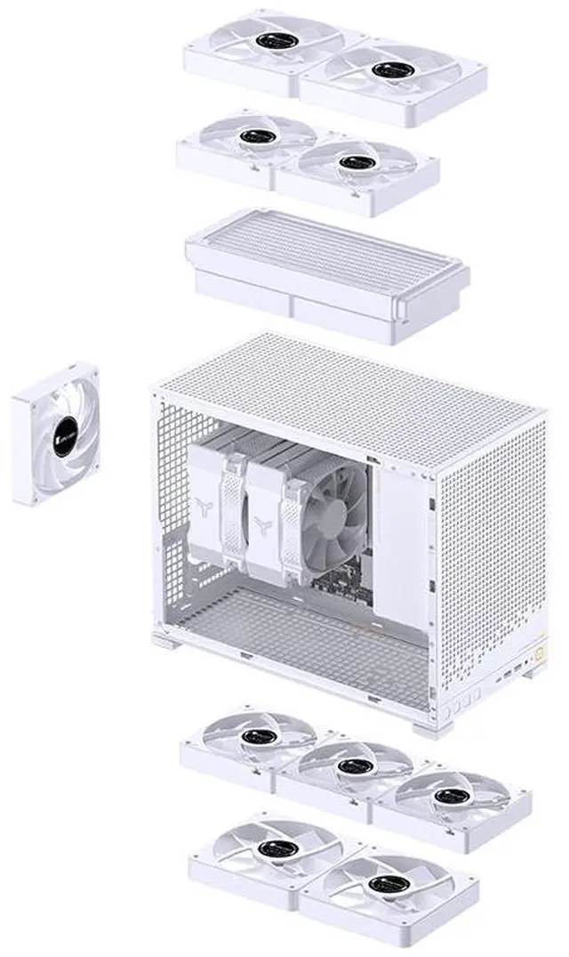Alt view image 5 of 7 - JONSBO D32 PRO Micro-ATX PC Case,High Compatibility Mini Desktop Case,A/B Mode for MB, Support MATX Back-Connect/BTF MB,365mm GPU/240AIO/163mm Air Cooler,ATX/SFX-L/SFX PSU, USB3.2 PC Gaming Case,White