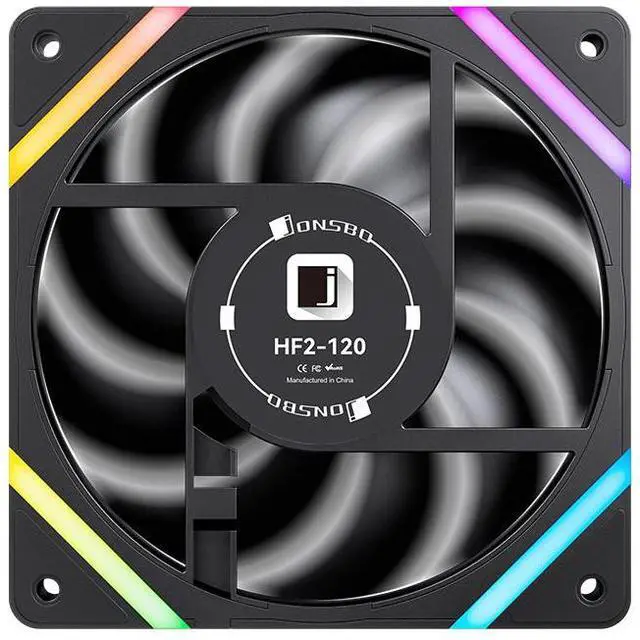 Alt view image 5 of 7 - JONSBO HF2-120BR 120 mm High Performance PC Fan, 12cm Reversed Case Fan FDB Bearing, ARGB lighting,9 Fan Blades, 5-year Warranty, Black