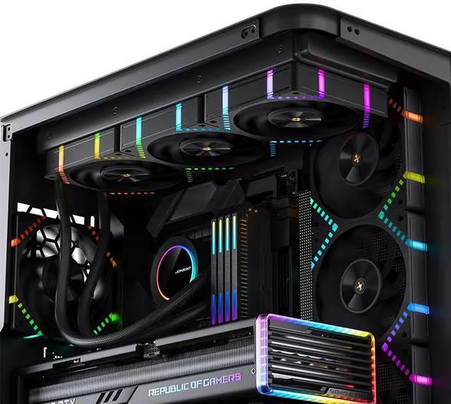 Alt view image 6 of 7 - JONSBO HF2-120BR 120 mm High Performance PC Fan, 12cm Reversed Case Fan FDB Bearing, ARGB lighting,9 Fan Blades, 5-year Warranty, Black