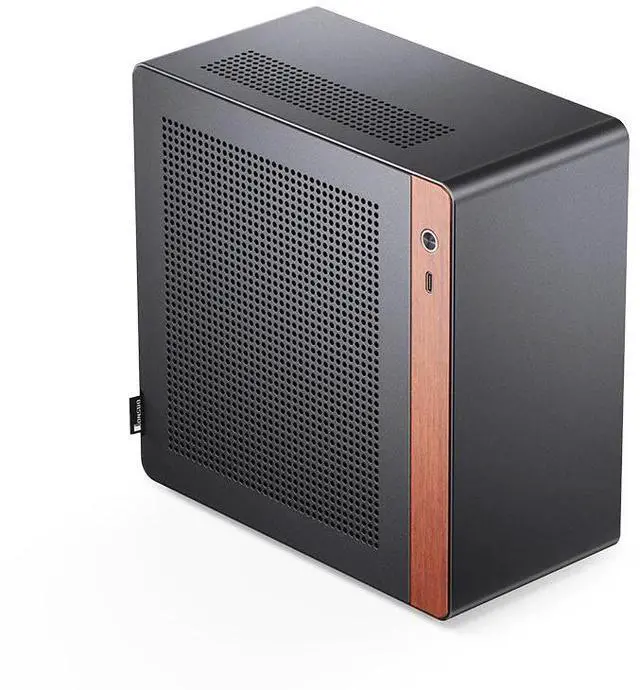 Alt view image 2 of 7 - JONSBO NV10 BLACK  MINI ITX PC Case, Aluminum Alloy with Walnut Trim Desktop Case,  Compatible with 1U Flex PSU, low-Profile GPU,Compact &Portable 4.5L Case,with a PCI-E 4.0 Extended Cable, NV10 BLACK