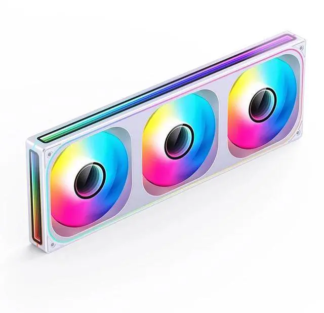 Main image of JONSBO ZB-360WR (Reversed) PC Case Fan, Silent Computer Fan with Axis & 4-Sides Infinity Mirror, All-IN-One, Single Frame Unit with 3x120mm ARGB Fans, 4 Pin PWM,3Pin ARGB, Fan 1800RPM, White