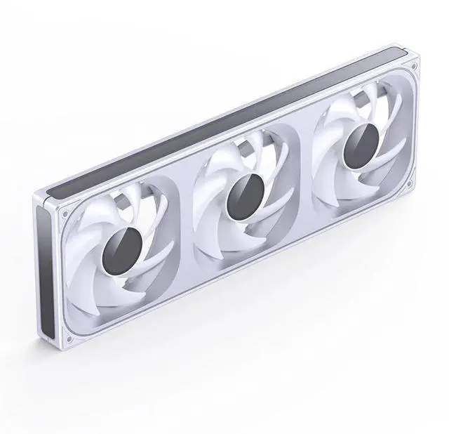 Alt view image 3 of 6 - JONSBO ZB-360WR (Reversed) PC Case Fan, Silent Computer Fan with Axis & 4-Sides Infinity Mirror, All-IN-One, Single Frame Unit with 3x120mm ARGB Fans, 4 Pin PWM,3Pin ARGB, Fan 1800RPM, White