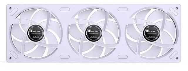 Alt view image 6 of 7 - JONSBO ZB-360W (Exhaust) PC Case Fan, Silent Computer Fan with Axis & 4-Sides Infinity Mirror, All-IN-One, Single Frame Unit with 3x120mm ARGB Fans, 4 Pin PWM,3Pin ARGB, Fan 2400RPM, White